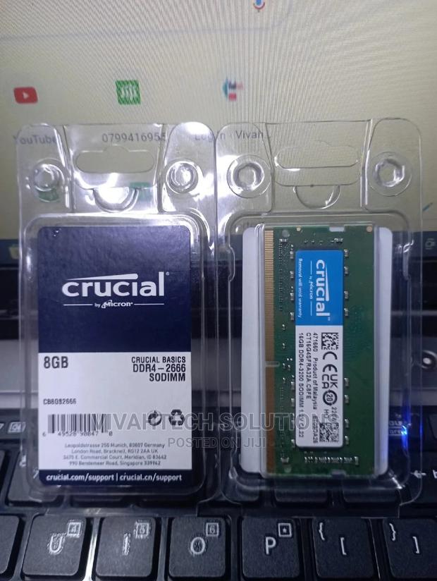 Crucial RAM 8GB DDR4 2666/3200 Mhz CL22 Laptop Memory