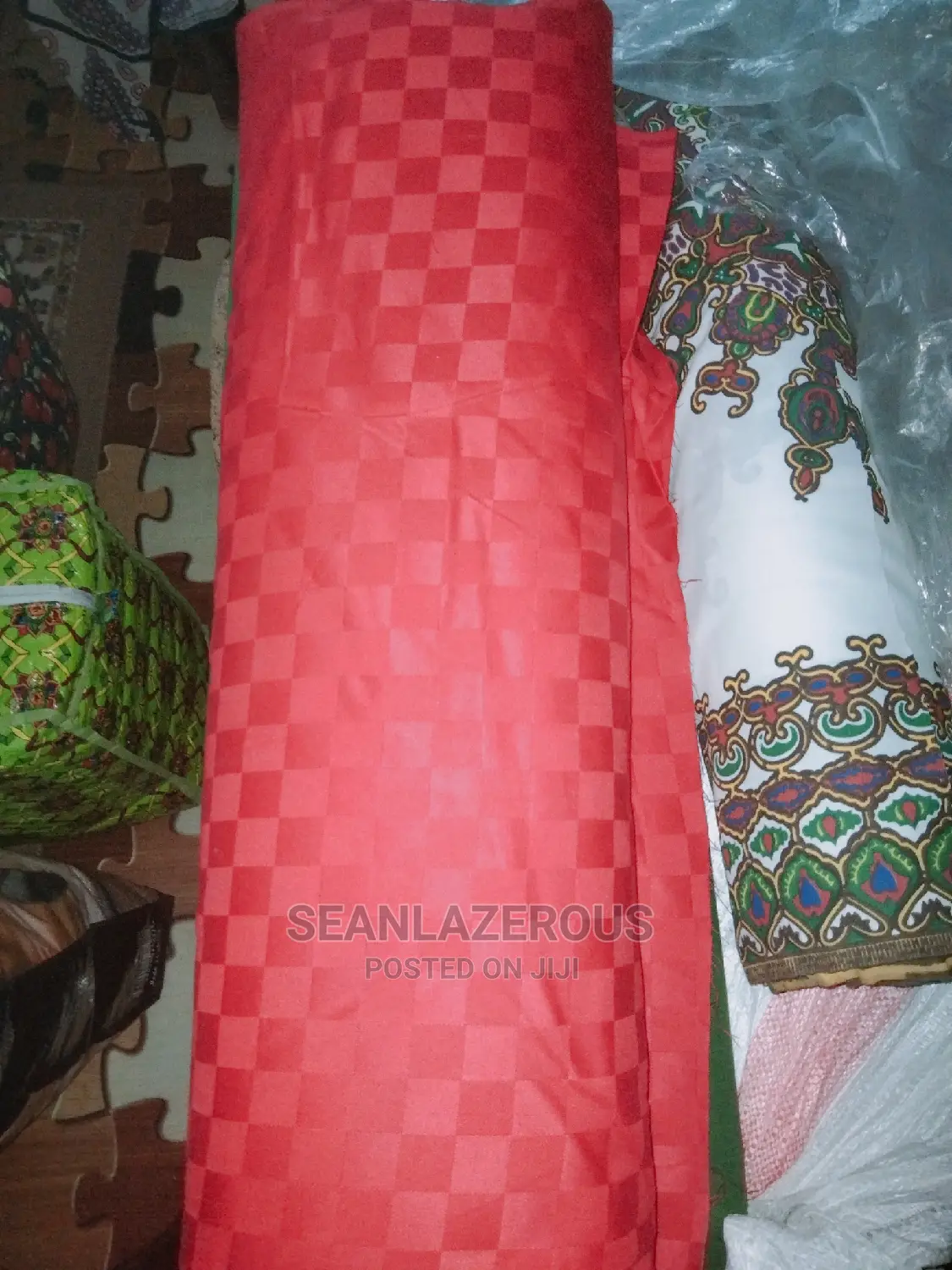Red Damask Fabric