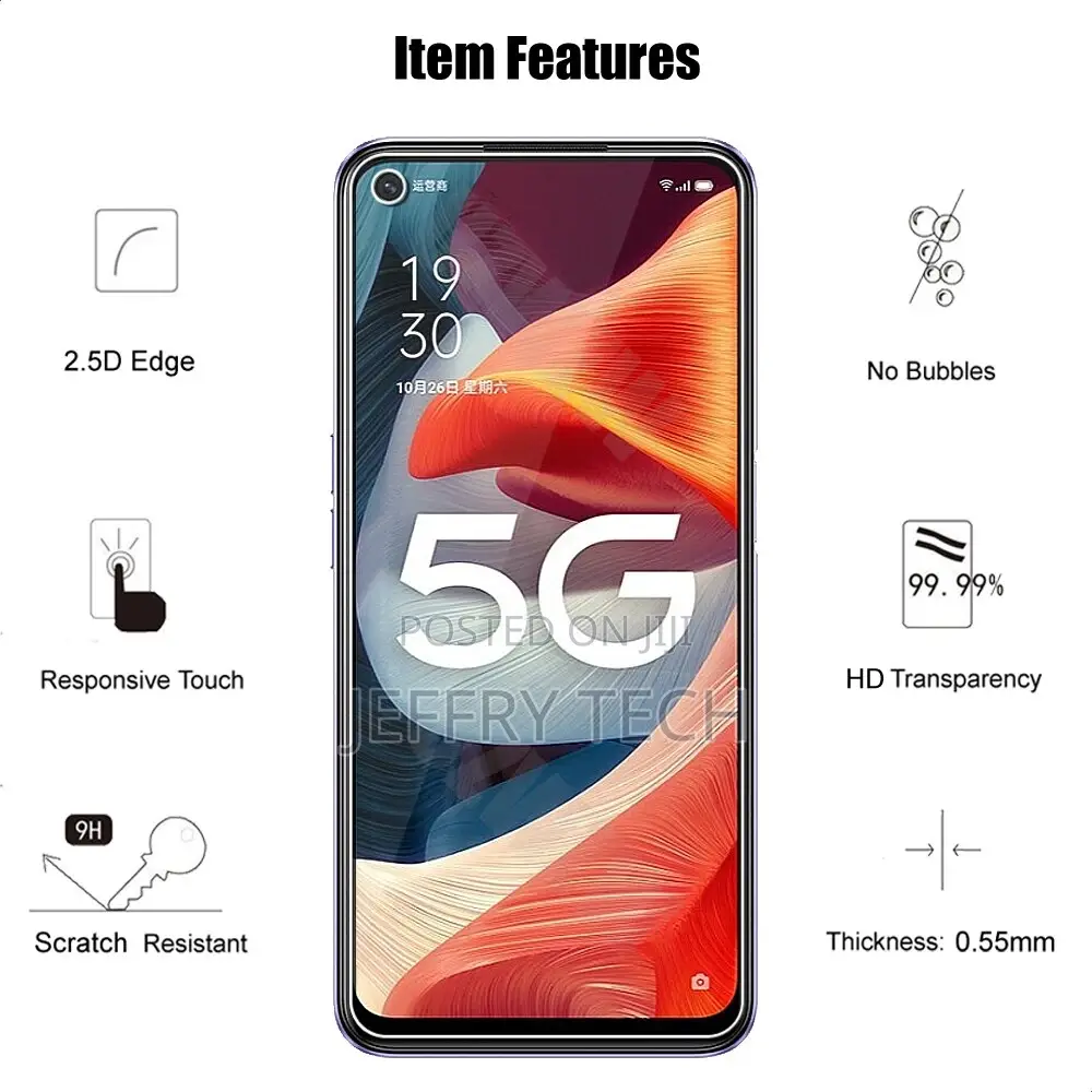Oppo A53 5G Premium Tempered Glass Screen Protector Protect