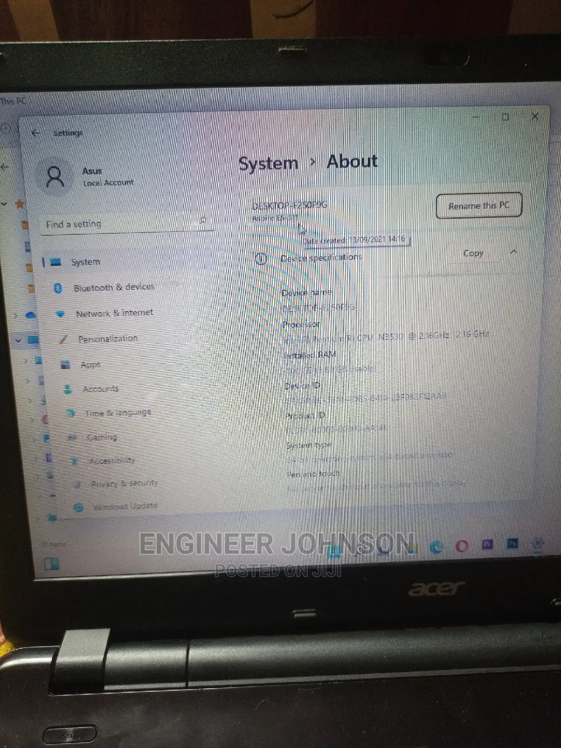 Laptop Acer Aspire E5-511 4GB Intel Pentium HDD 500GB