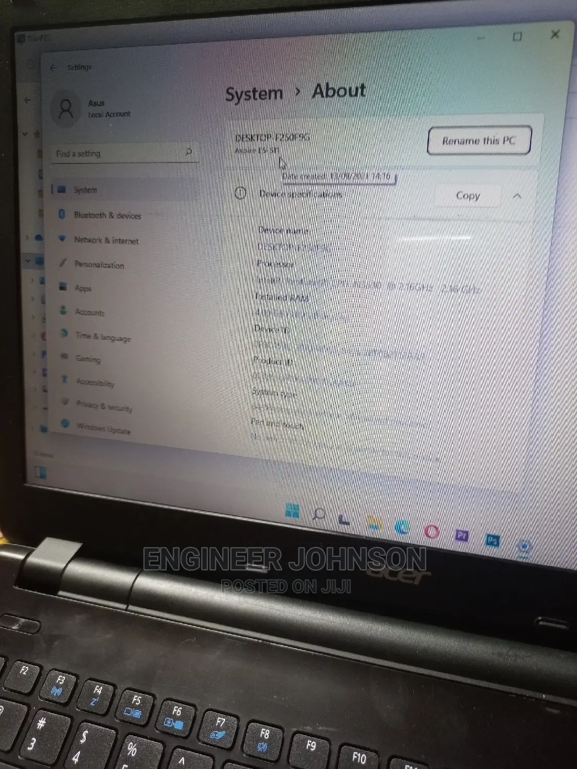 Laptop Acer Aspire E5-511 4GB Intel Pentium HDD 500GB