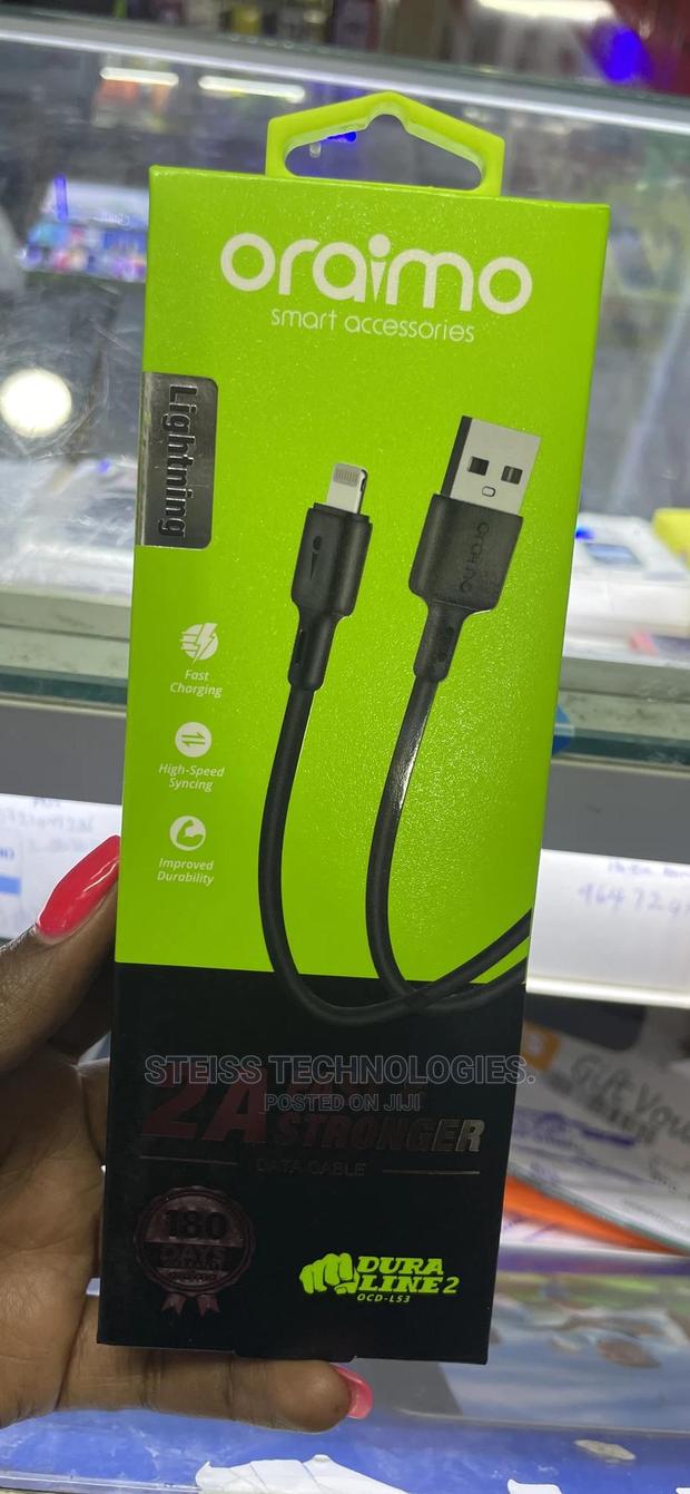 Black Oraimo iPhone Cable - main view