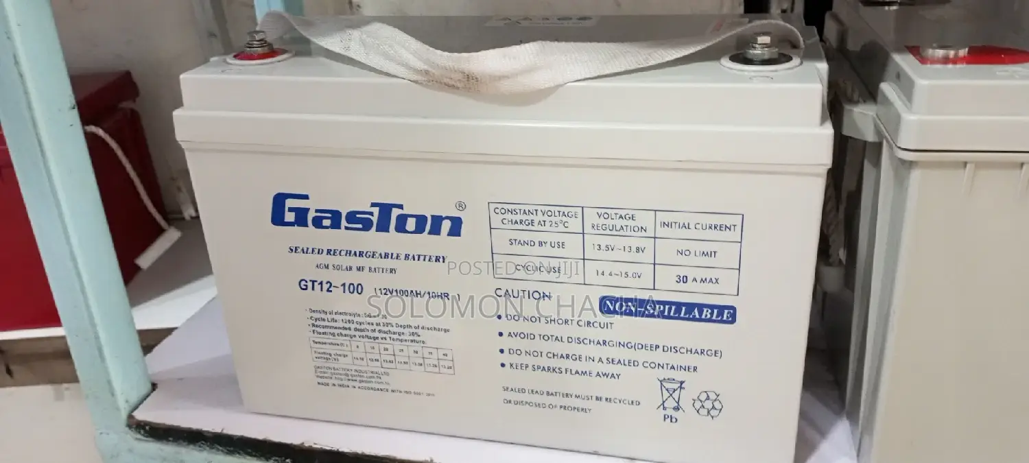 Gaston 100ah/10hr Back Up Battery