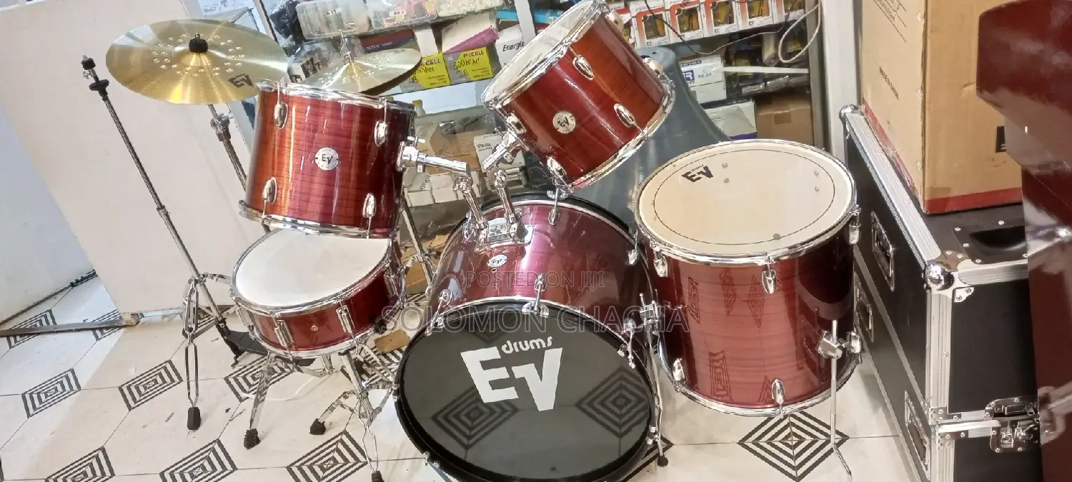 EV 5-Piece Complete Drum Set With Cymbals