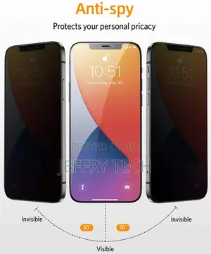 Privacy Tempered Glass for iPhone 13 12 11 Pro XS Max XR Ant