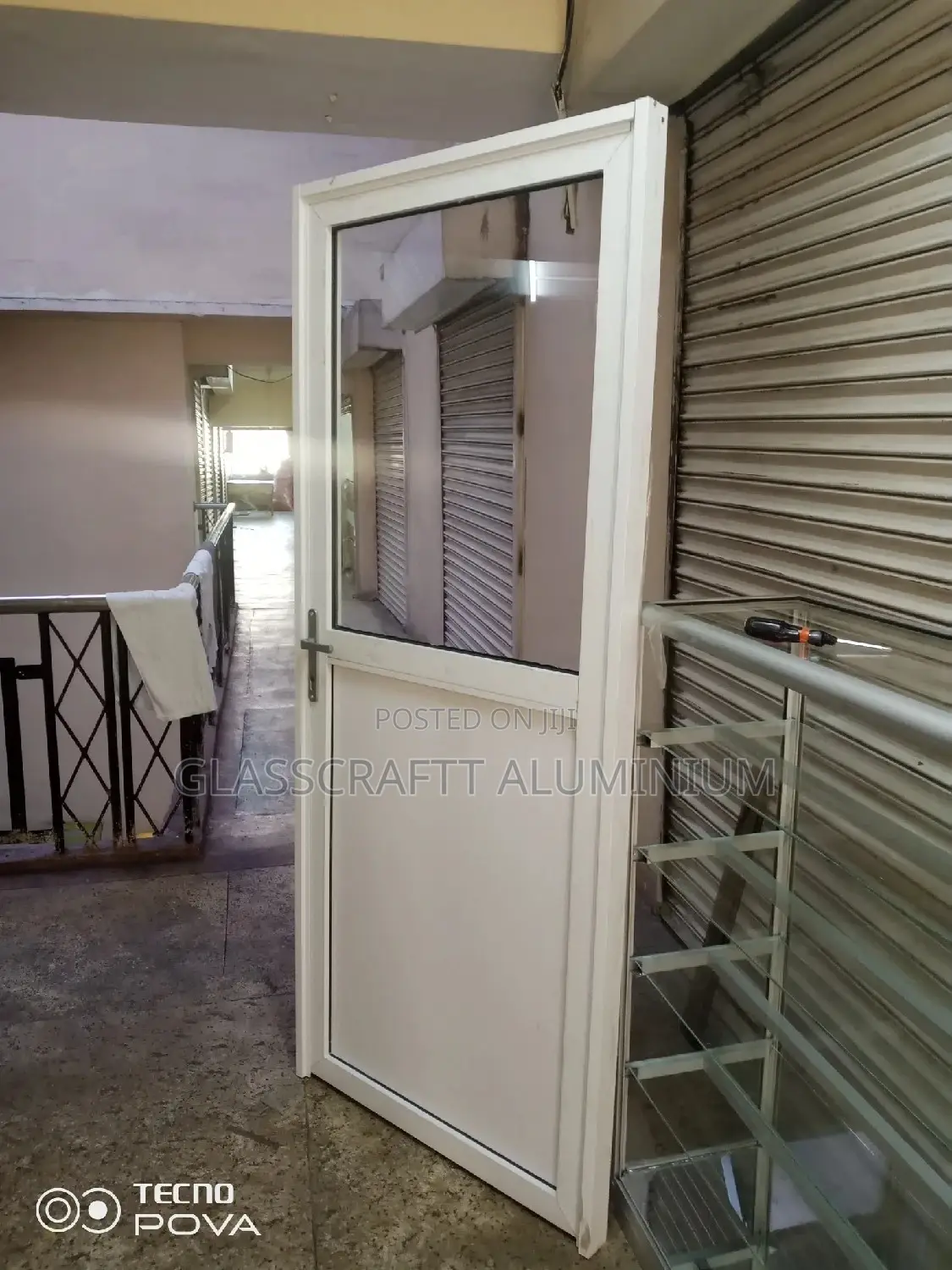Plain White Aluminum Door