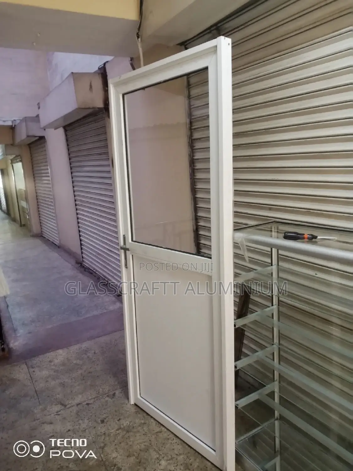 Plain White Aluminum Door