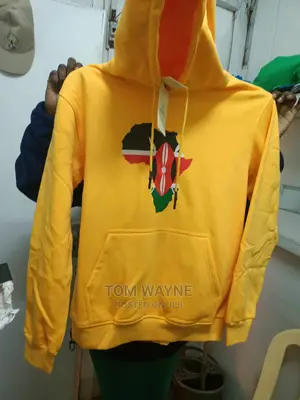 Yellow Hoodies With Kenyan Flag Printed on Them