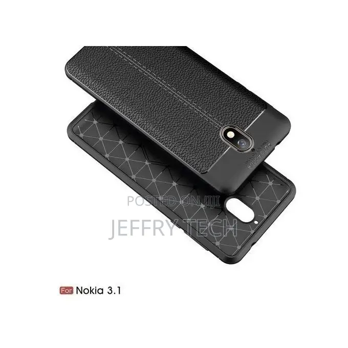 Nokia 3.1 Silicone Case, Litchi Pattern TPU Anti-Knock Phone