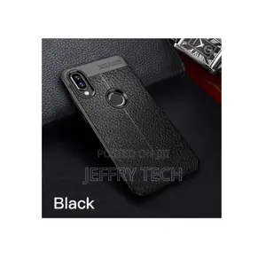 Case for Galaxy A30 Cover,Silicone Litchi Patterncase-Black