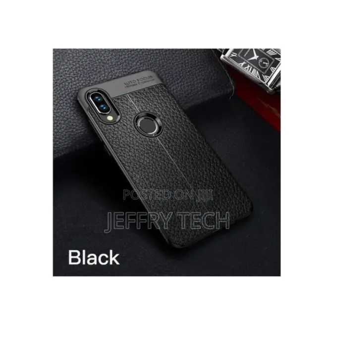 Case for Galaxy A30 Cover,Silicone Litchi Patterncase-Black