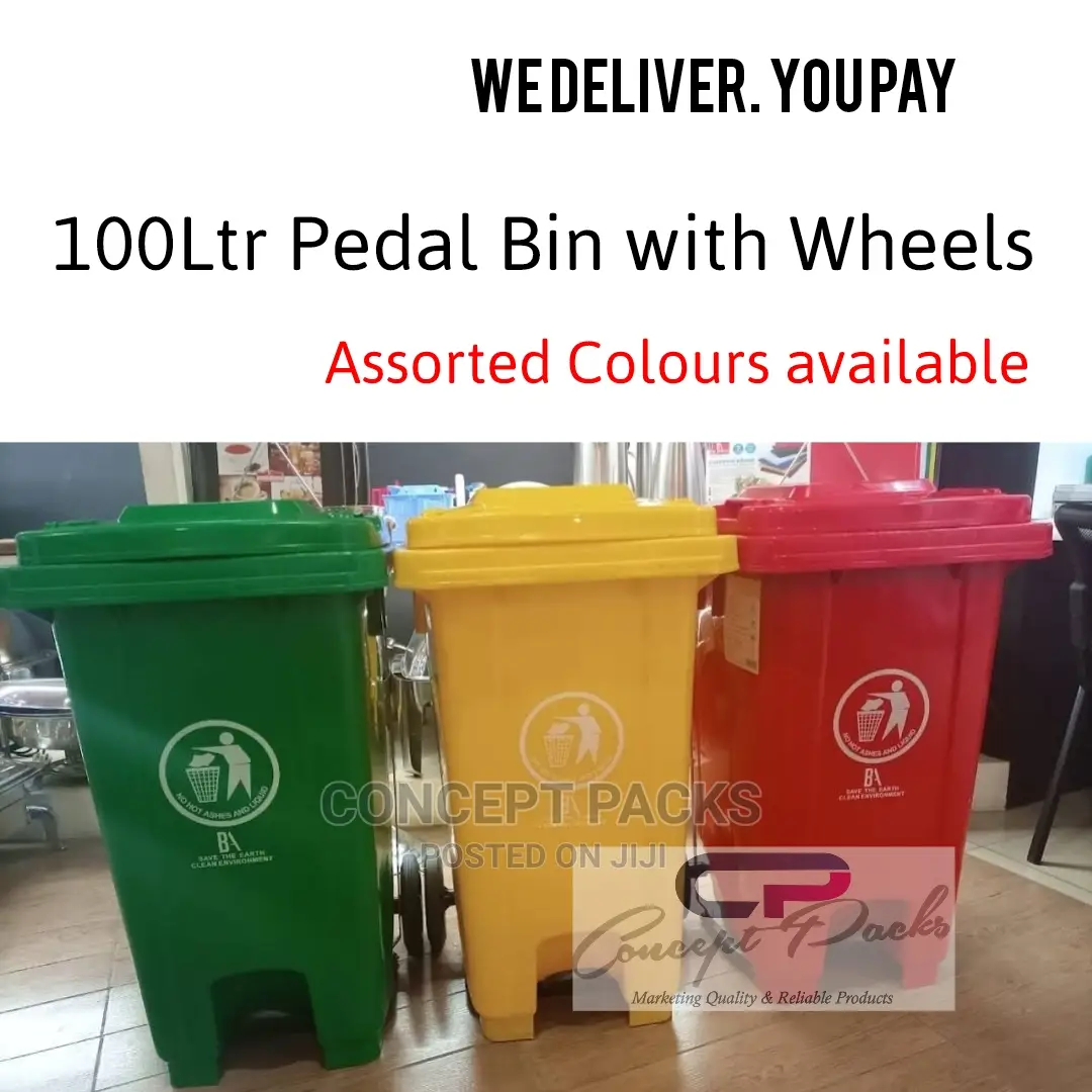 100ltr Concept Pedal Bin With Wheels.