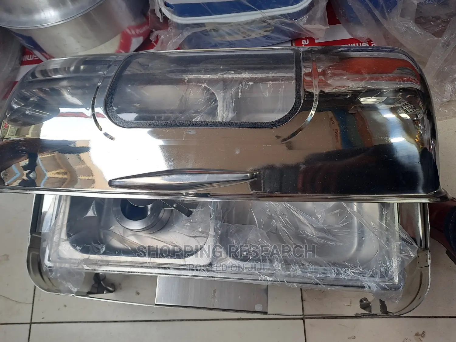 Rectangular Roll-top Chaffing Dish With Glass-stainless Stee