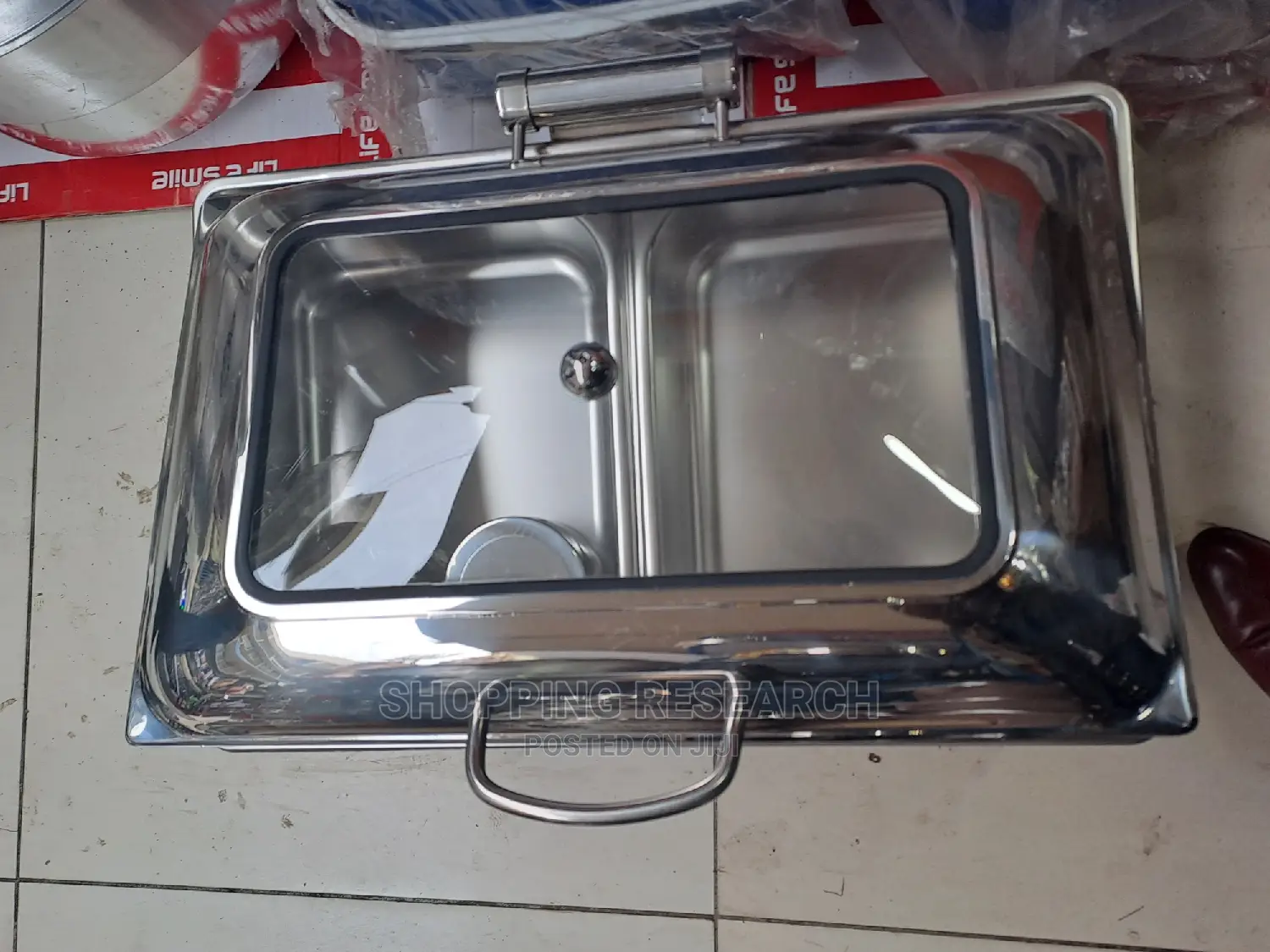 Rectangular Roll-top Chaffing Dish With Glass-stainless Stee