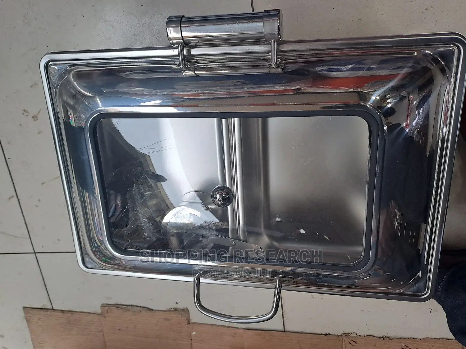 Rectangular Roll-top Chaffing Dish With Glass-stainless Stee