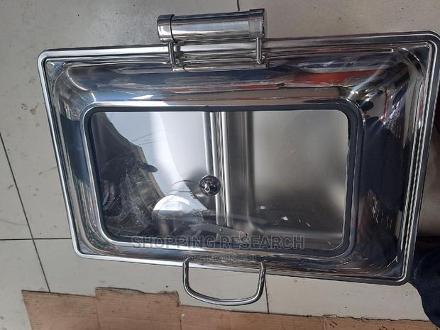 Rectangular Roll-top Chaffing Dish With Glass-stainless Stee - thumbnail 6