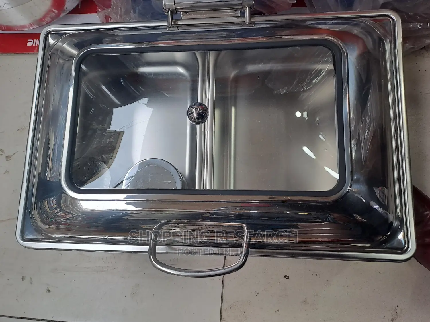 Rectangular Roll-top Chaffing Dish With Glass-stainless Stee