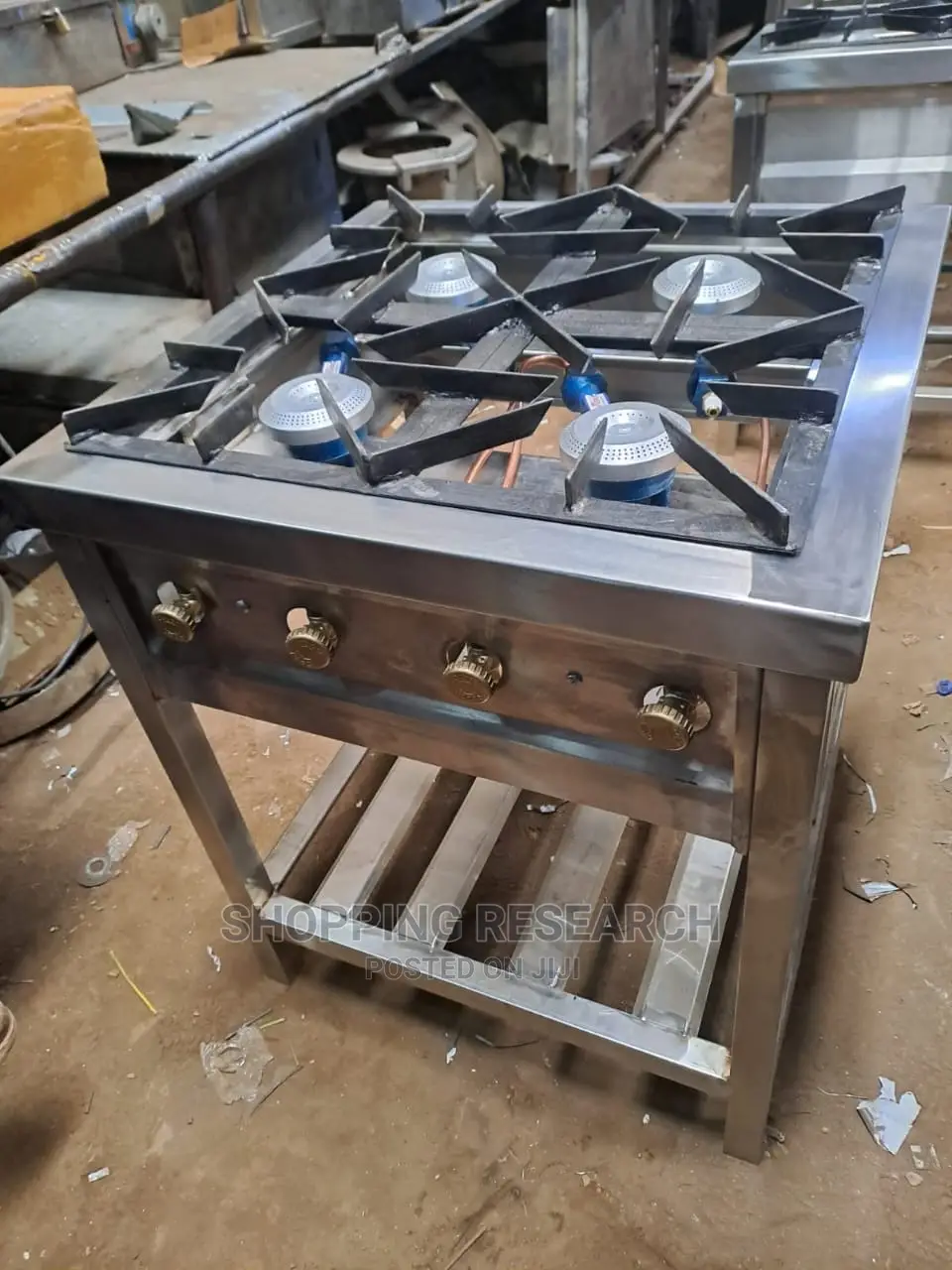 Stainless Steel 4-Gas Burner Jiko Square