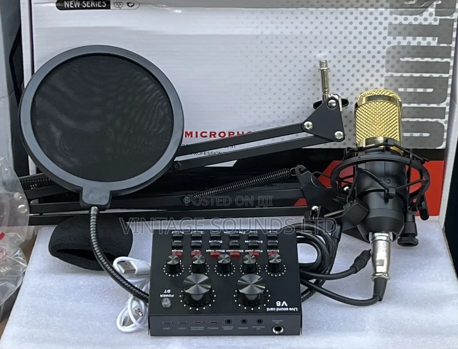 Bm800 Microphone With V8 Soundcard Studio Recording