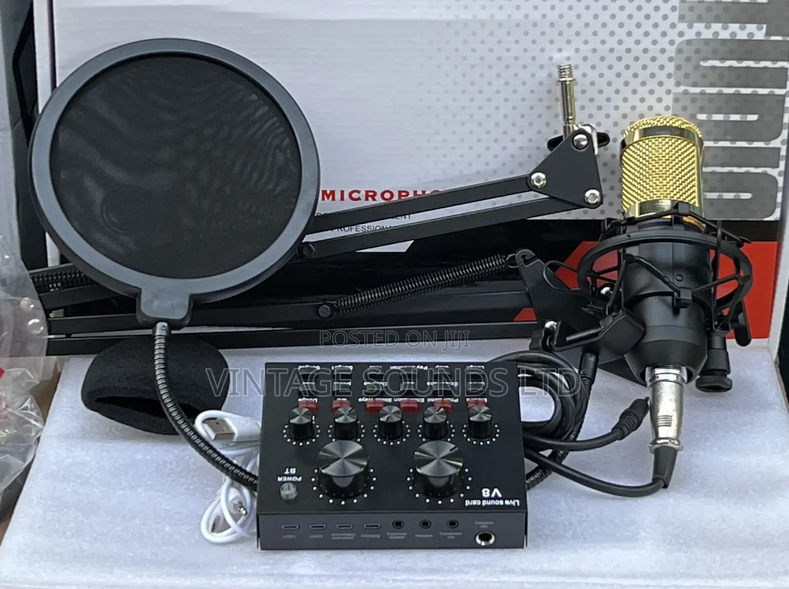 Bm800 Microphone With V8 Soundcard Studio Recording