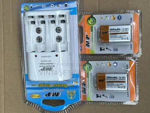 MP Rechargeable Charger and 9 Voltes Batteries