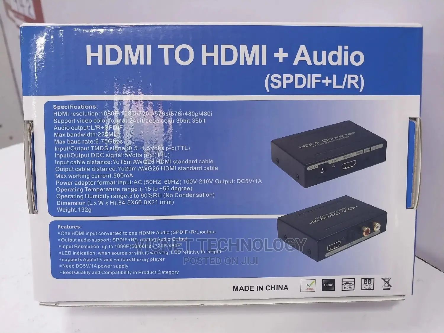 4K HDMI to HDMI + Audio L/R and Spdif