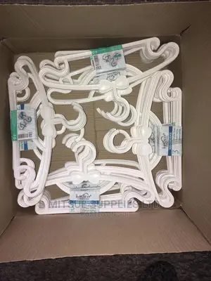A Box of 60 Pieces of Kids Hangers White Only ( All-White)