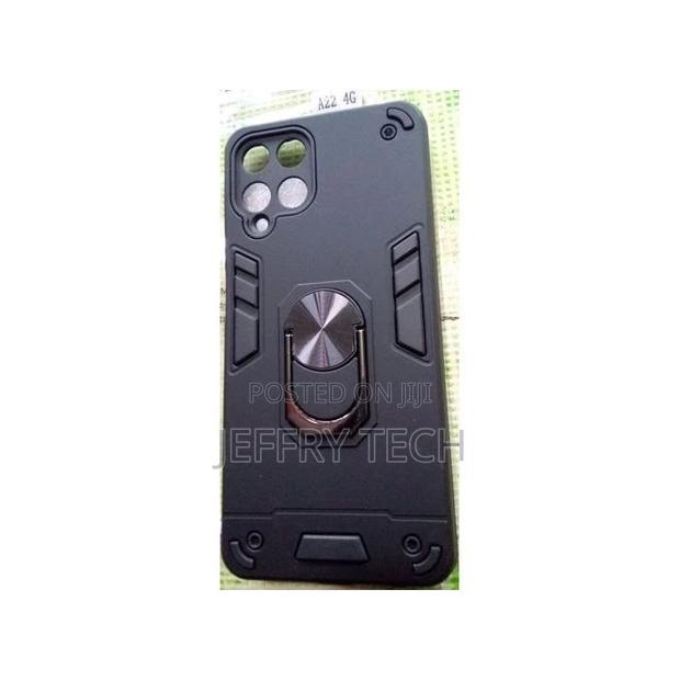 Ring Cover Phone Case for Samsung Galaxy A22 Black