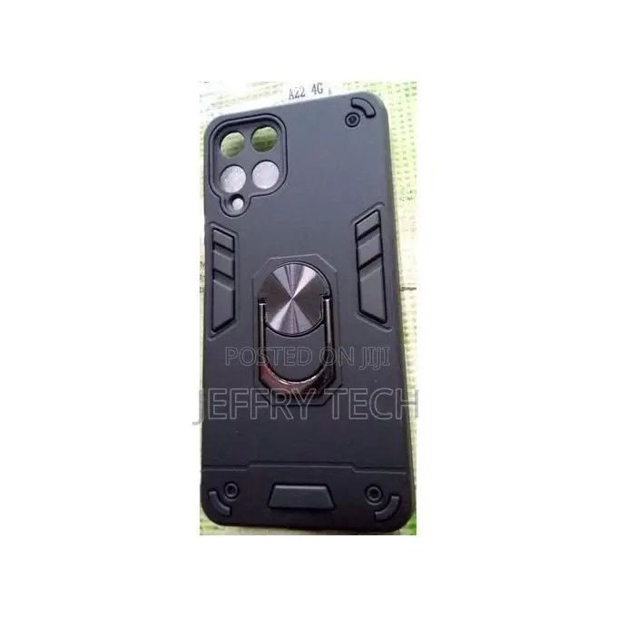 Ring Cover Phone Case for Samsung Galaxy A22 Black