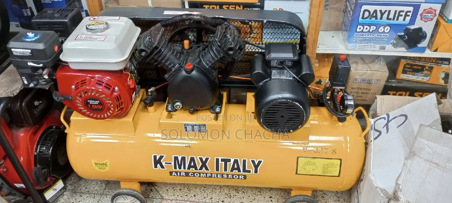 K-Max Air Compressor 100l Both Petrol and Electrical Motor