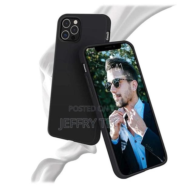 Silicone Case for iPhone 12 Pro Max Case (Black Hard Cover) - thumbnail 3