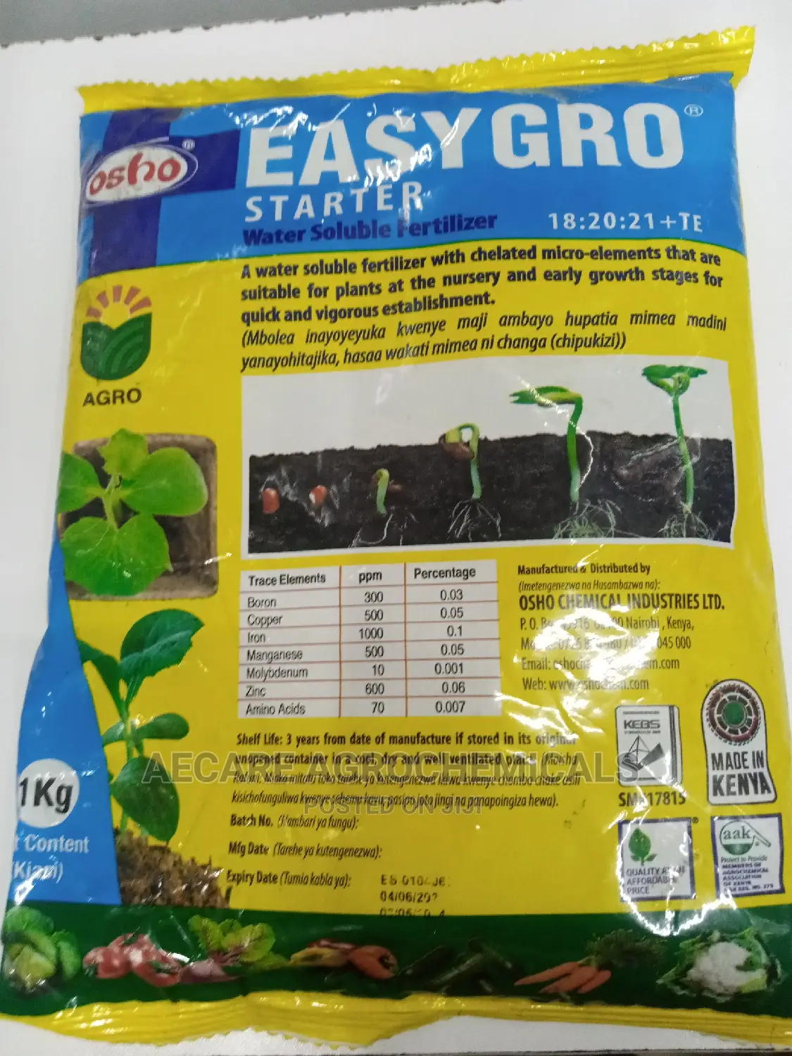 Easygrow Starter Fertilizer N:P:K 18-20-21+Te 1kg