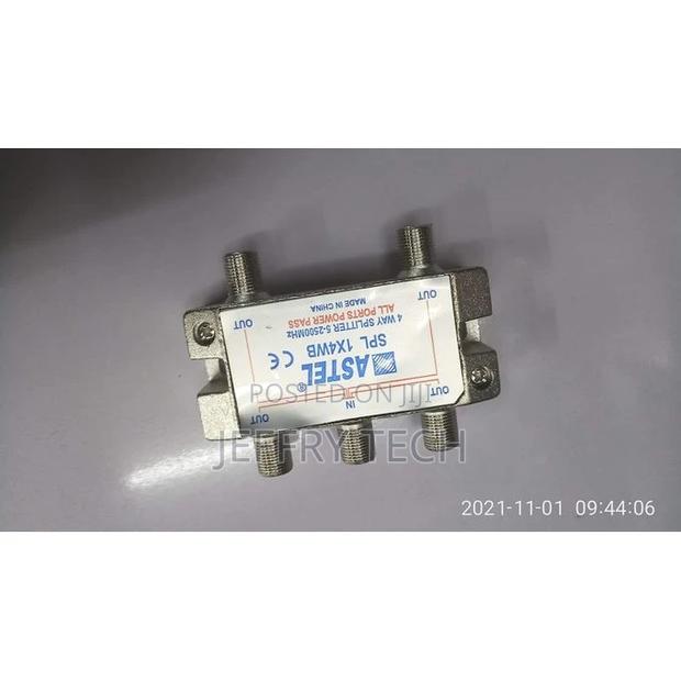 Astel 4 Way Satellite Antenna Cable TV Signal Splitter Distr