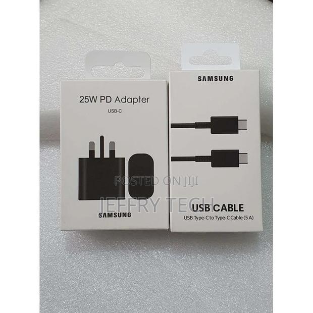 Samsung 25W Super Fast Charger Usb-C +Type C 5A 1M Cable