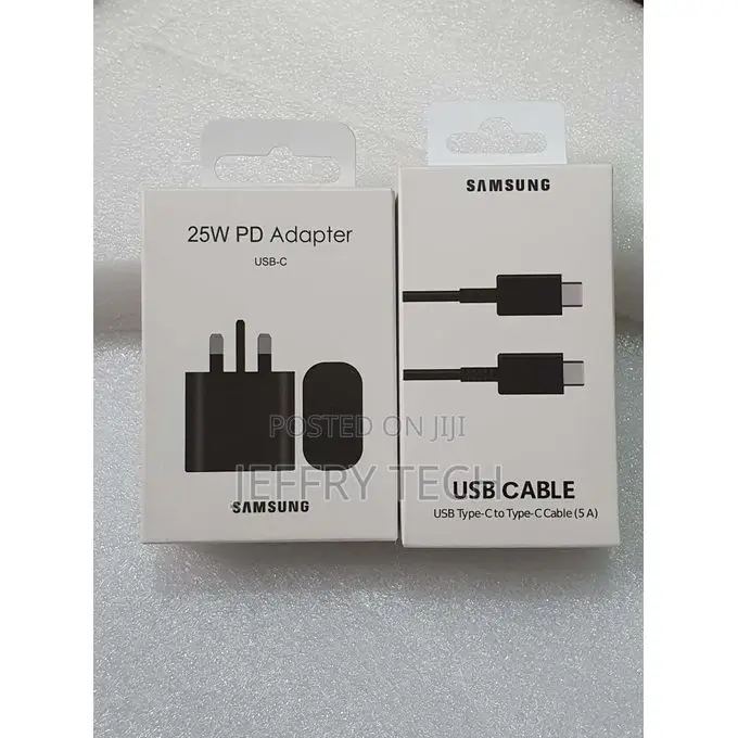 Samsung 25W Super Fast Charger Usb-C +Type C 5A 1M Cable