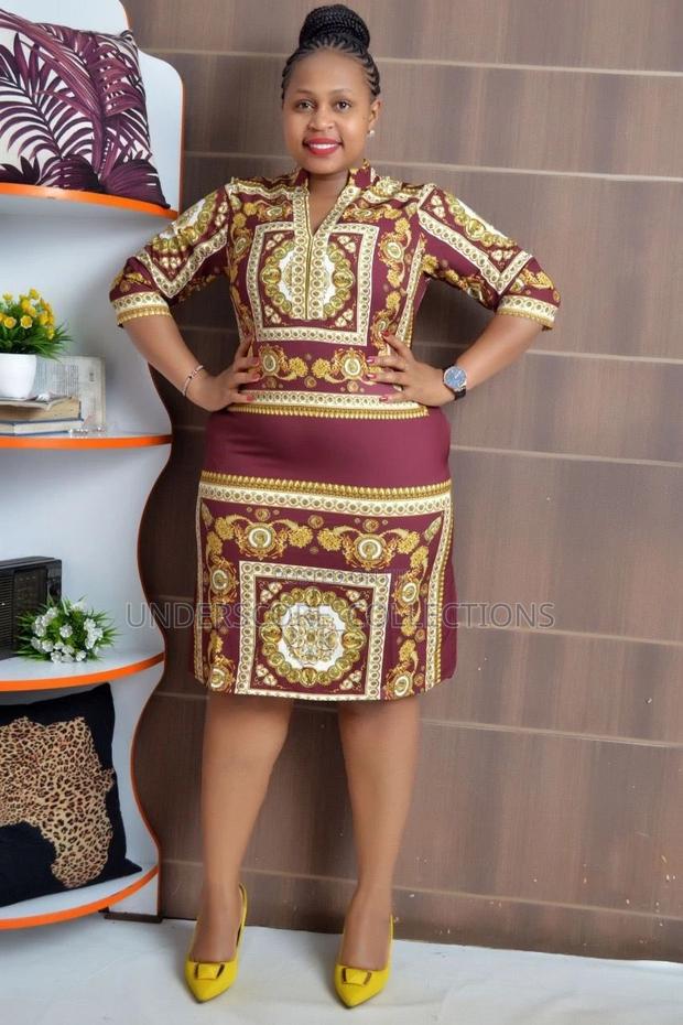 Executive Versace Print Ladies Straight Dresses - thumbnail 4