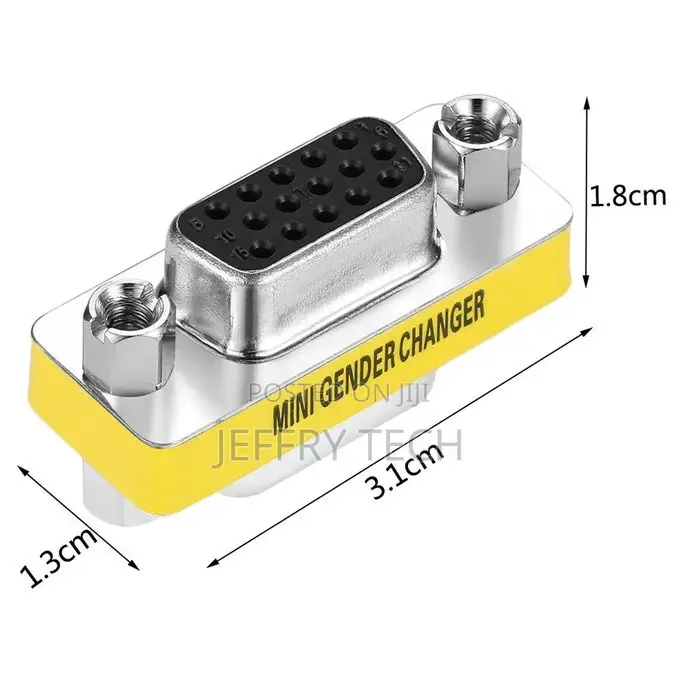 Female to Female VGA HD15 Pin Gender Changer Convertor Adapt