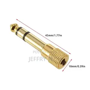 1/8" 3.5mm Female to 1/4" 6.5mm Male Stereo Headphone Microp