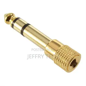 1/8" 3.5mm Female to 1/4" 6.5mm Male Stereo Headphone Microp