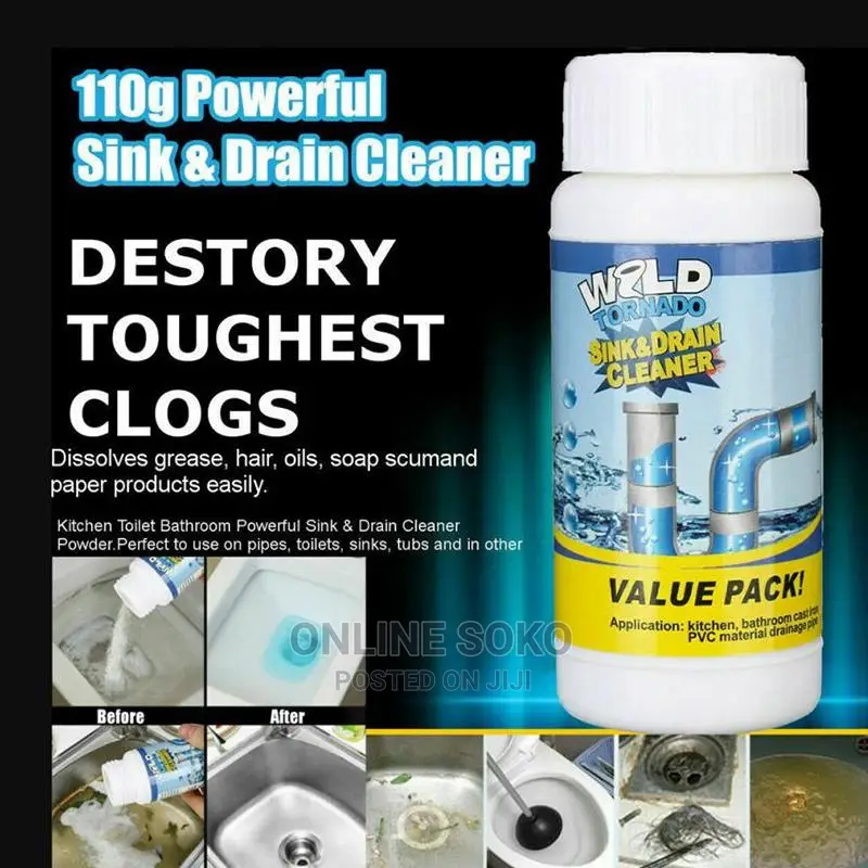 Kitchen Bathroom Wild Tornado Sink Drain Cleaner, 110g