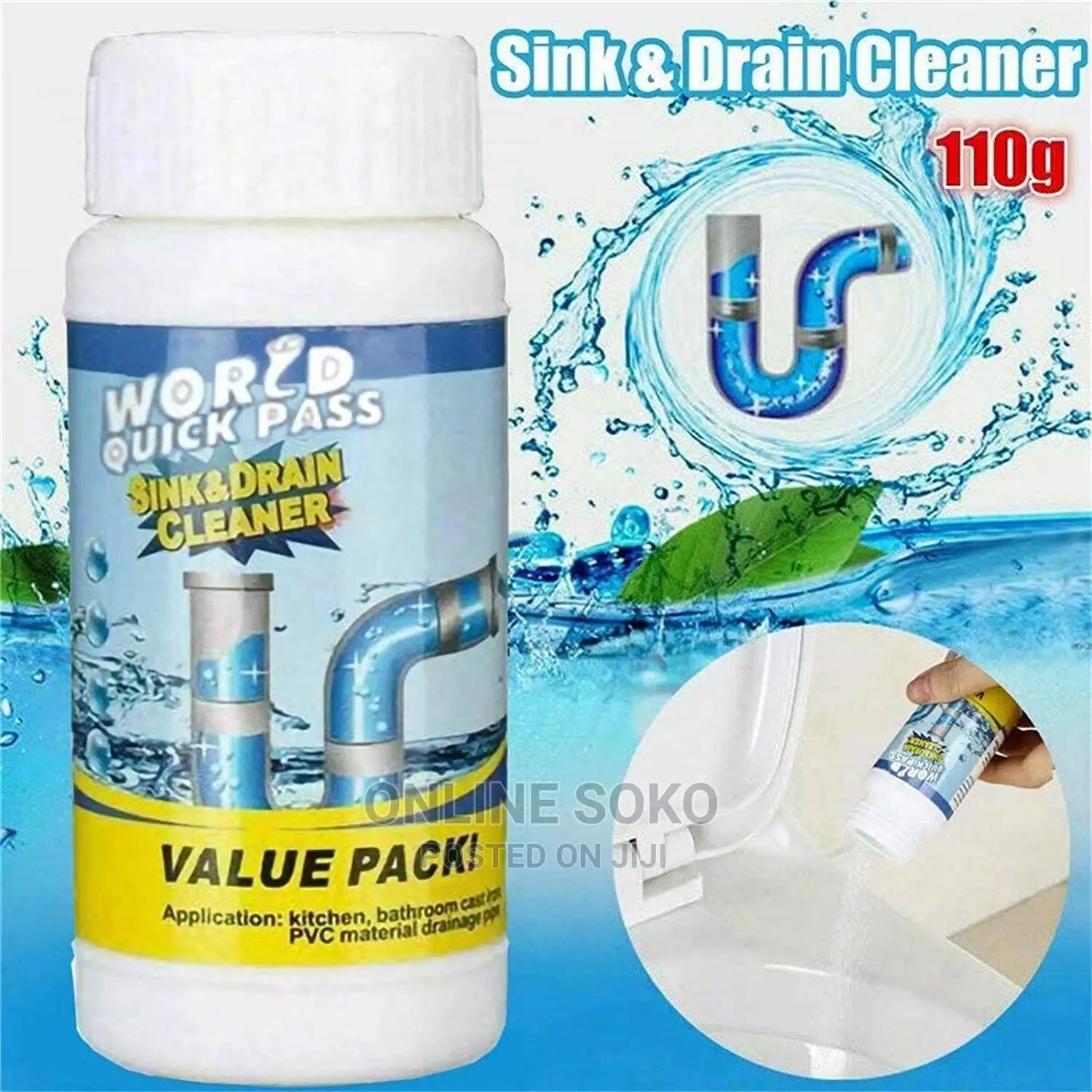Kitchen Bathroom Wild Tornado Sink Drain Cleaner, 110g