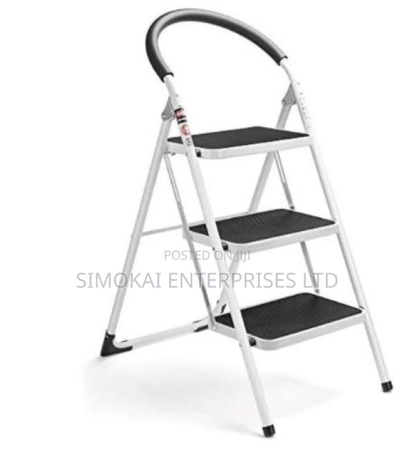 Round Handle Metal Ladder 3 Steps - main view