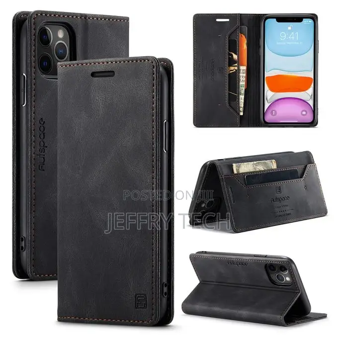 iPhone 11 Pro Max Wallet Case, Vintage Leather Flip Cover S