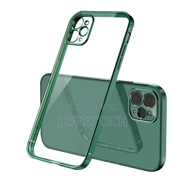 iPhone 12 Pro Max - Clear Silicone Case With Green Edge