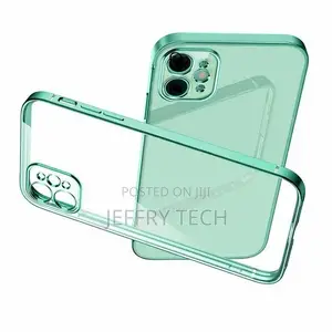iPhone 12 Pro Max - Clear Silicone Case With Green Edge
