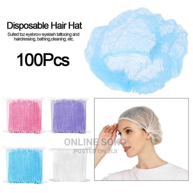 Multipurpose Disposable Free Size Hair Net Cap Hats - 100 Pc - thumbnail 2