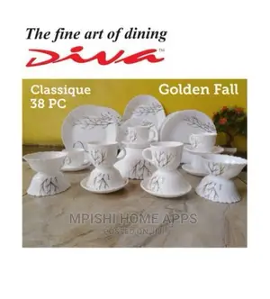 38pcs Dinner Set Golden Fall