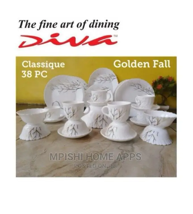 38pcs Dinner Set Golden Fall