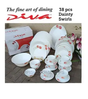 38pcs Dinner Set Dainty Swirls