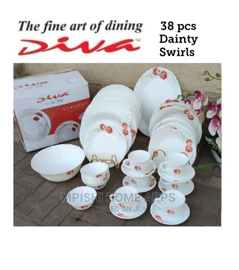 38pcs Dinner Set Dainty Swirls